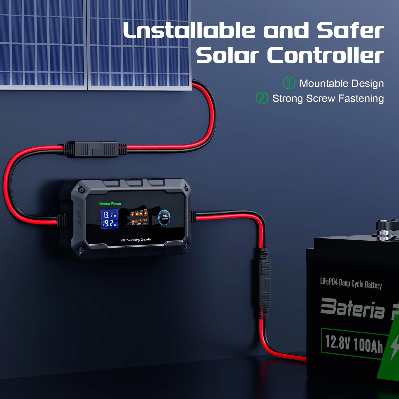 MPPT Solar Charge Controller Designed for 12/24 Volt Gel AGM Lithium LiFePO4