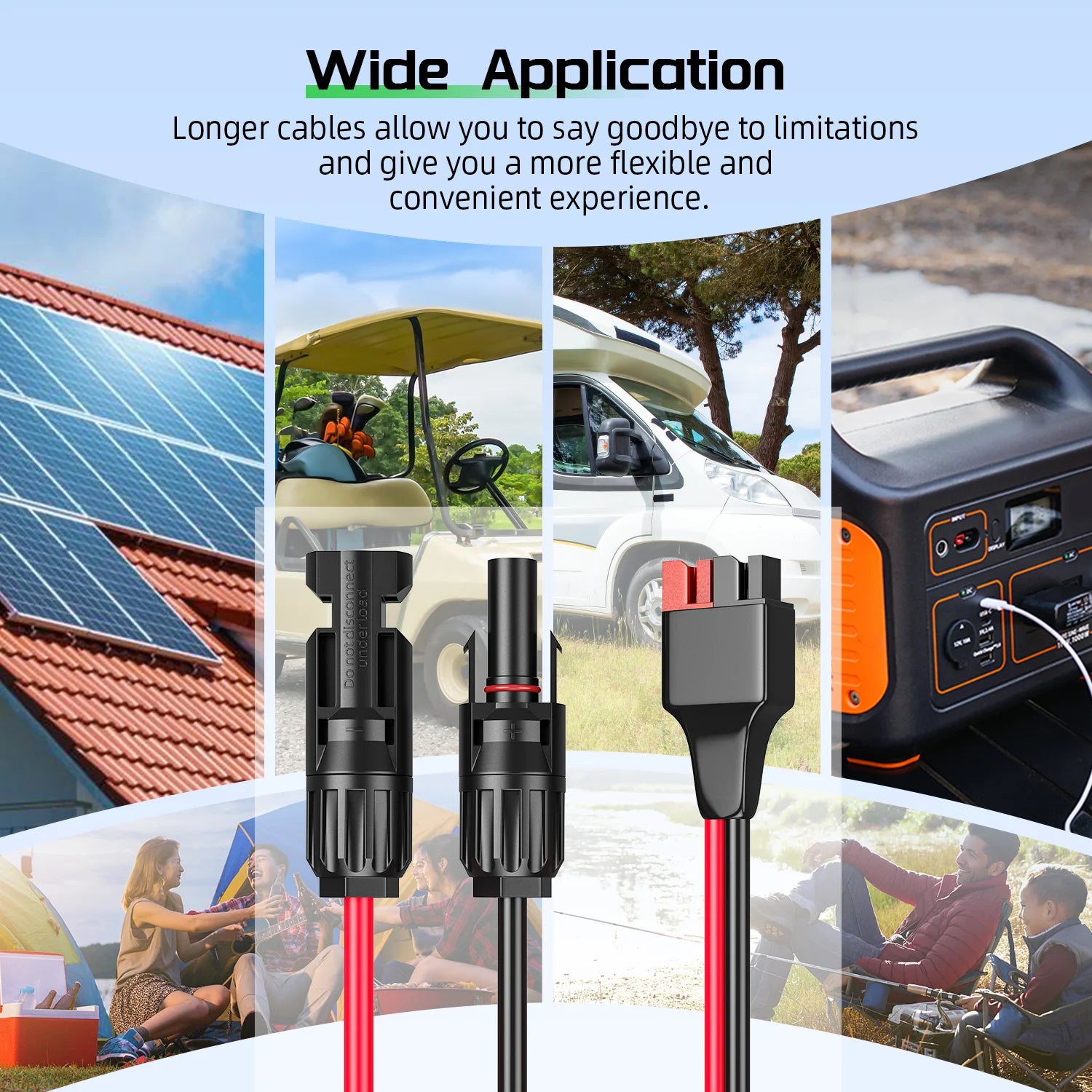 Solar Power Adapter Bateria Power 20FT 10AWG Solar Panel Cable Connector to Anderson Adapt ...