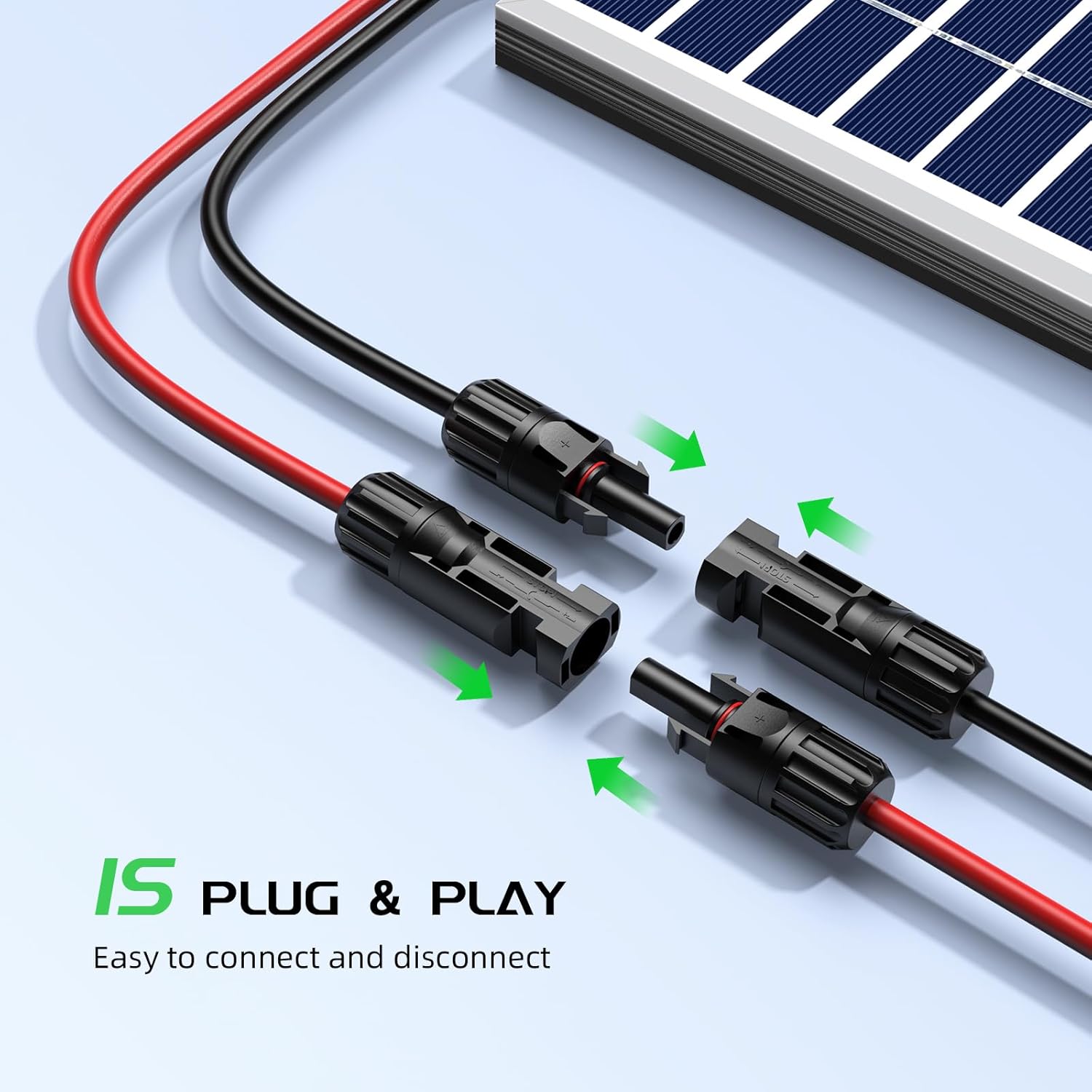 Solar Panel Y Branch Cable Connector – Waterproof Male/Female Adapter For Extending & Connecting Panels