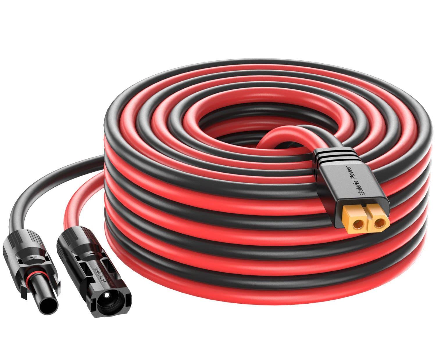 Bateria Power Solar to XT60 Charge Extension Cable 10AWG 25Ft, Solar Connector to XT60 Adapter Cable for Solar Panel to LiFePO4 Battery RV Portable Power Station Solar Generator,10AWG 25Ft