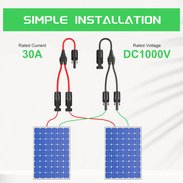 mc4 y connector connecting solar panels in parallel or series