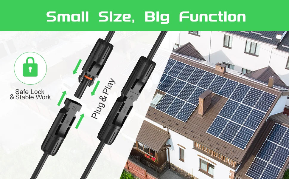 4 Pairs Solar Connectors Y Branch Parallel Adapter Cable Wire Plug Tool Kit for Solar Panel