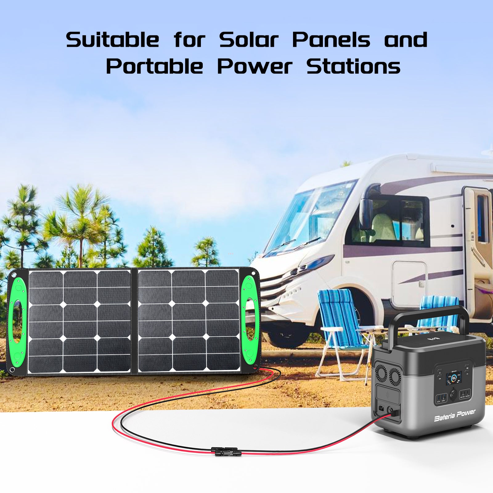 Solar Panel to XT60 Charge Extension Cable for  Portable Power Station, Solar Generator 