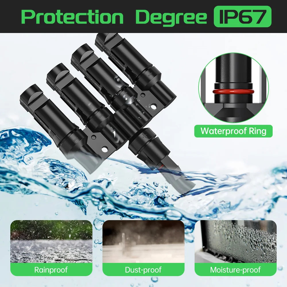Waterproof ring on connection is perfect to seal out water and dust to prevent corrosion